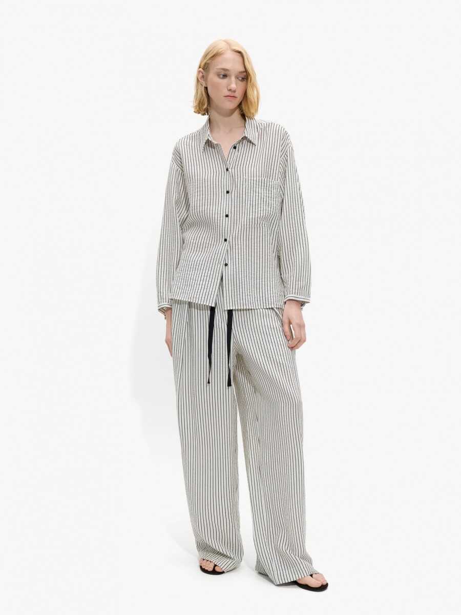 Pantalón A Rayas crudo