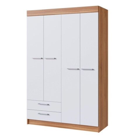 Ropero Artecas Premium Mdp En 15mm 4 Puertas 7 Estantes 2c Color Nogal-blanco Ropero Artecas Premium Mdp En 15mm 4 Puertas 7 Estantes 2c Color Nogal-blanco