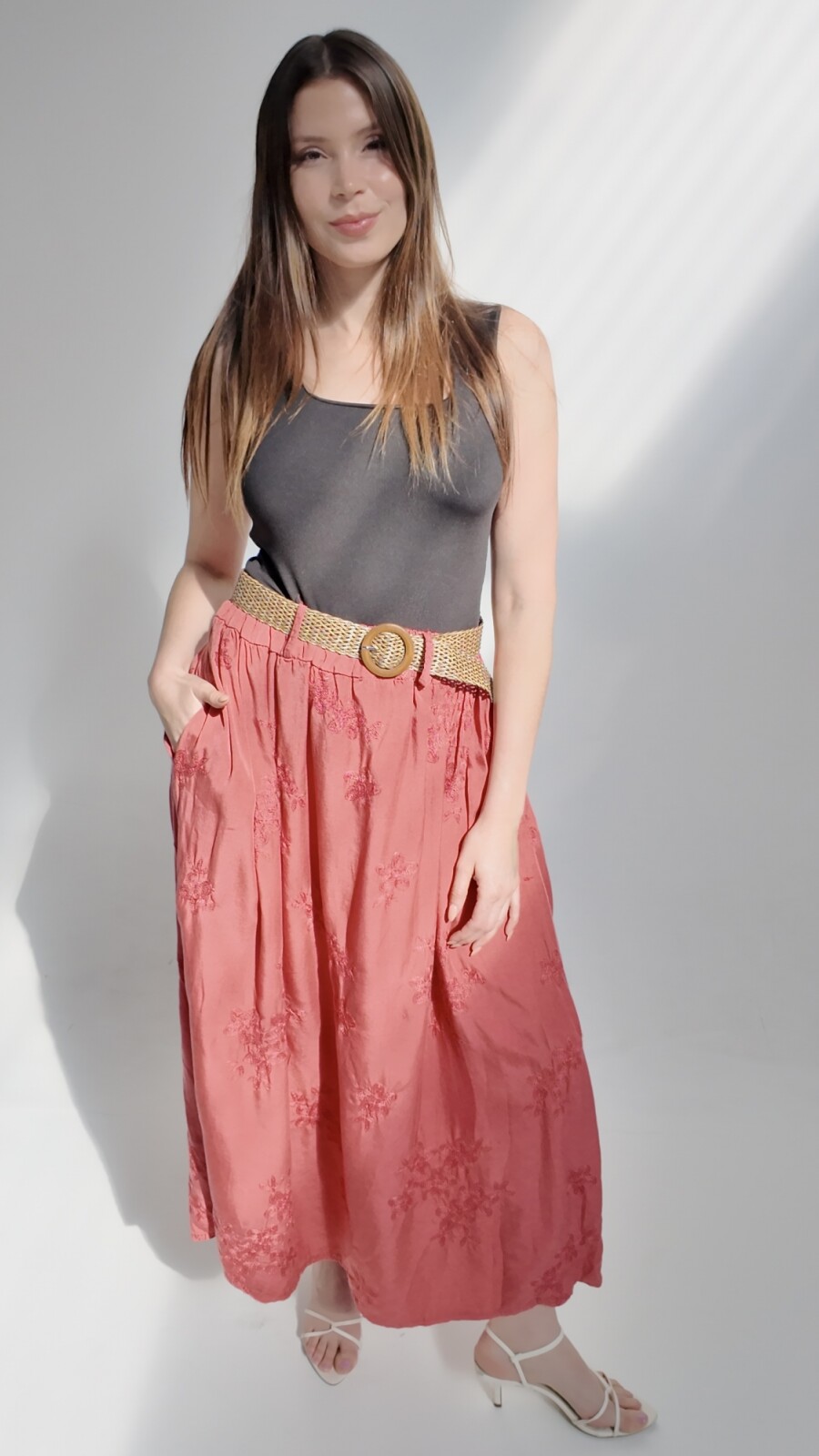 Pollera Flor Terracota