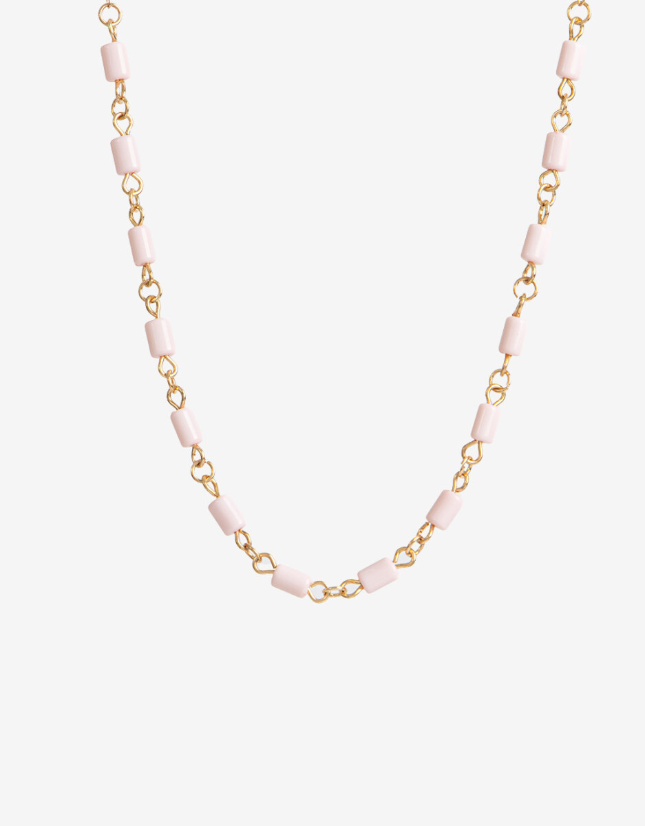 Collar Corto Metal Y Nácar 