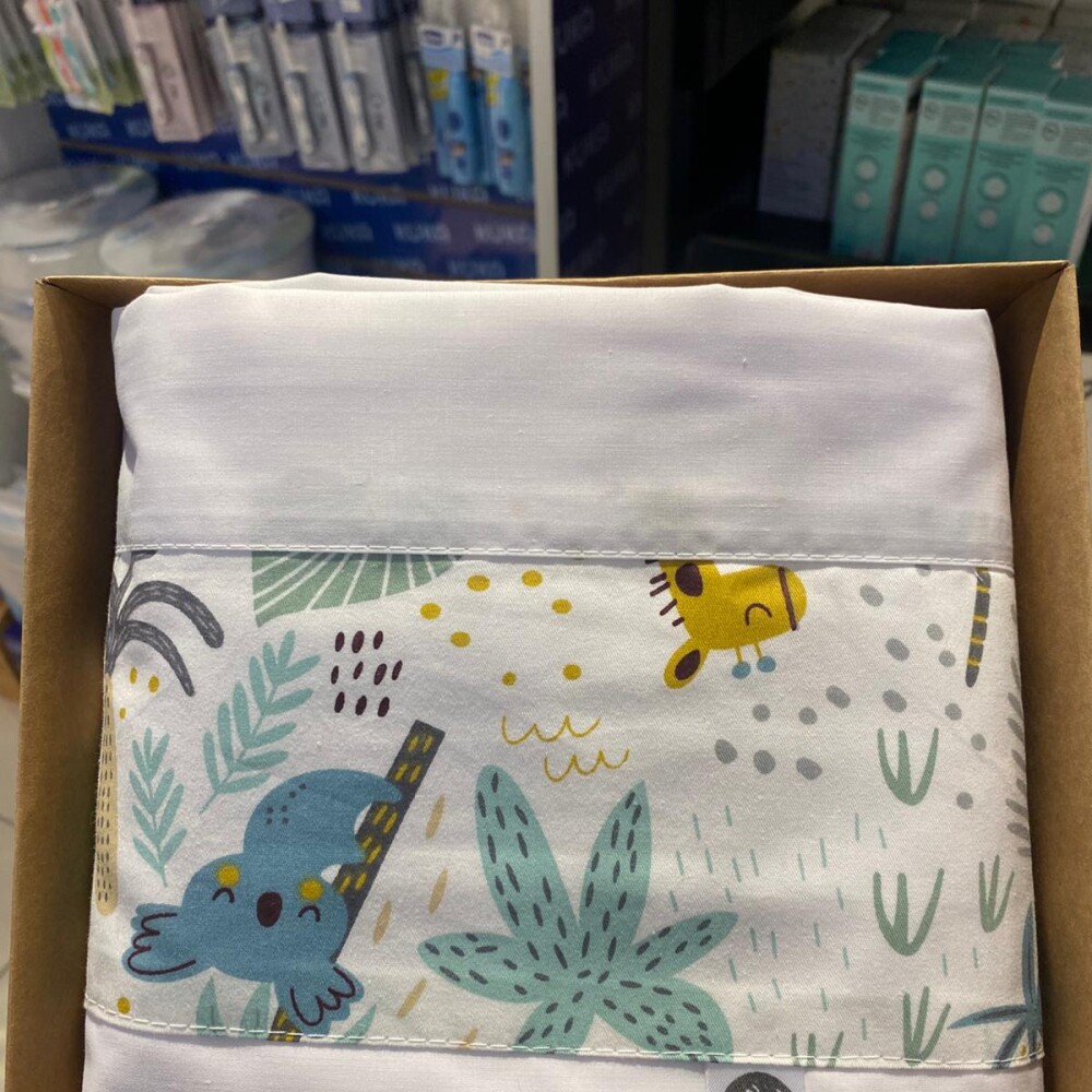 Sábanas practicuna / cuna Little Ones Safari KOALA celeste