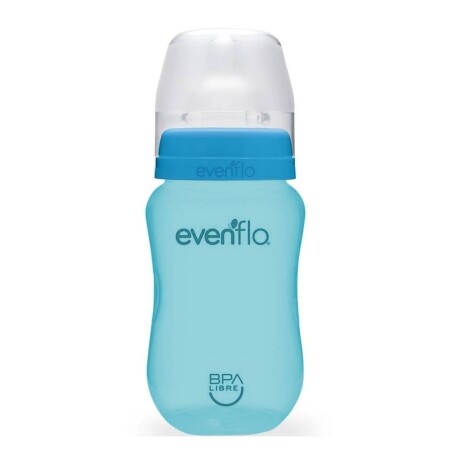 Mamadera Cuello Ancho Evenflo Bebé +3M 270Ml Flujo Medio Azul