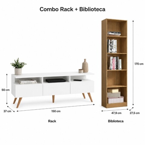 Rack minimal para TV + Repisa Rack minimal para TV + Repisa