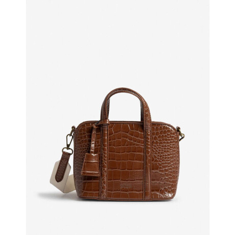 Bandolera Efecto Croco Marron Chocolate