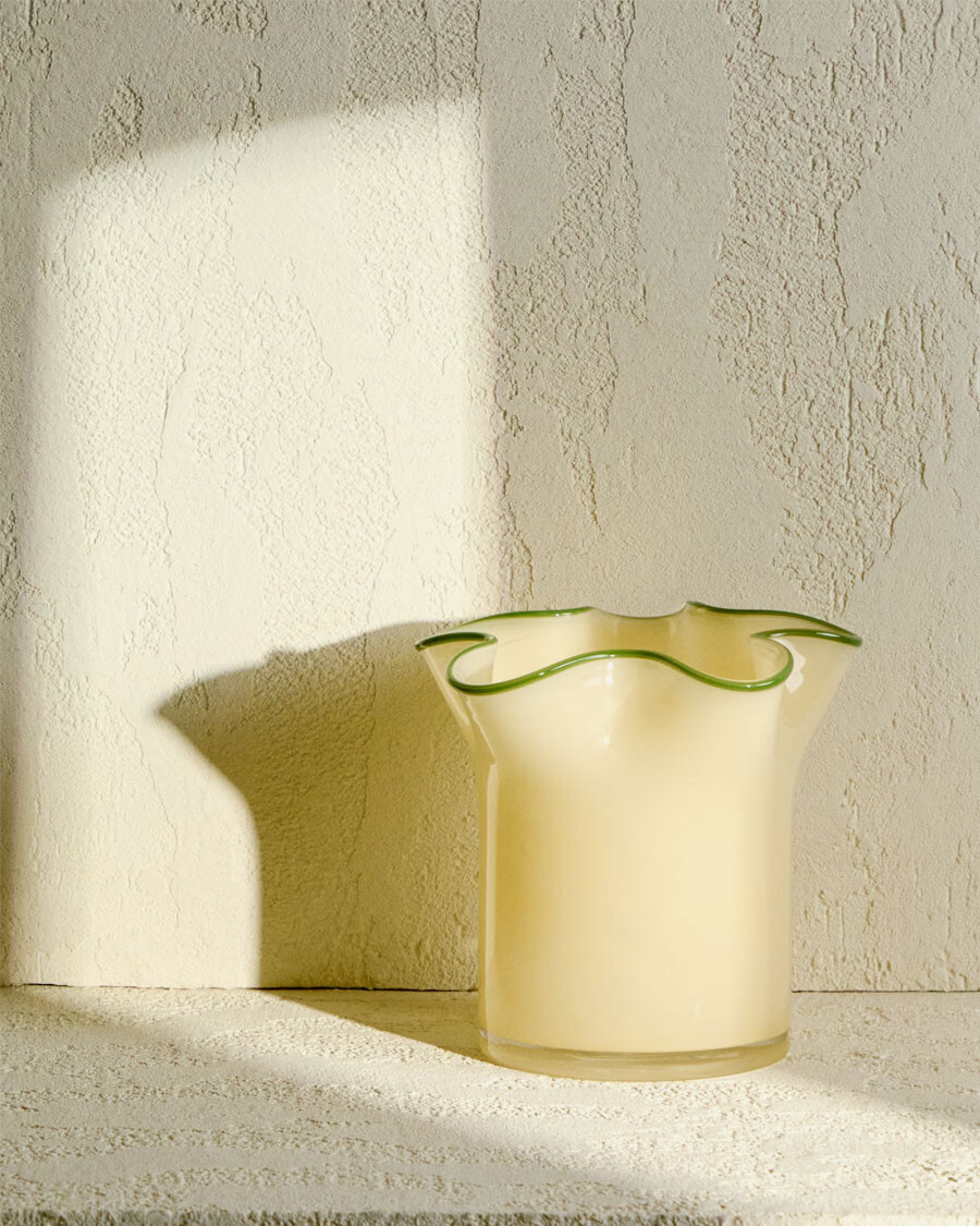 Jarrón Endasi de vidrio amarillo 19,5 cm 19,5 cm