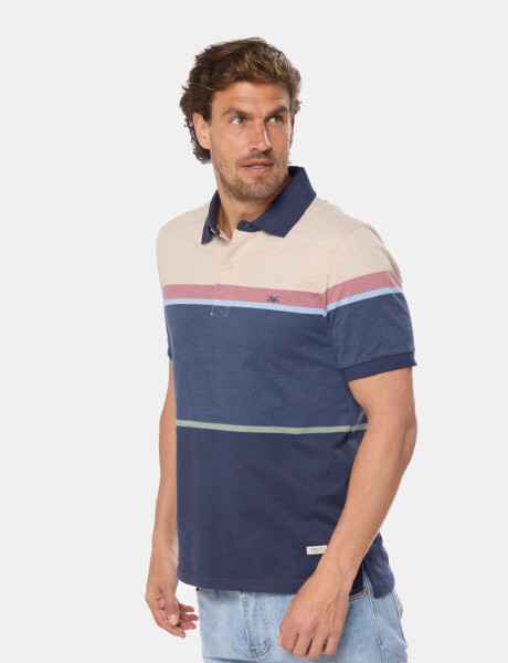 REMERA POLO RAYADA Beige