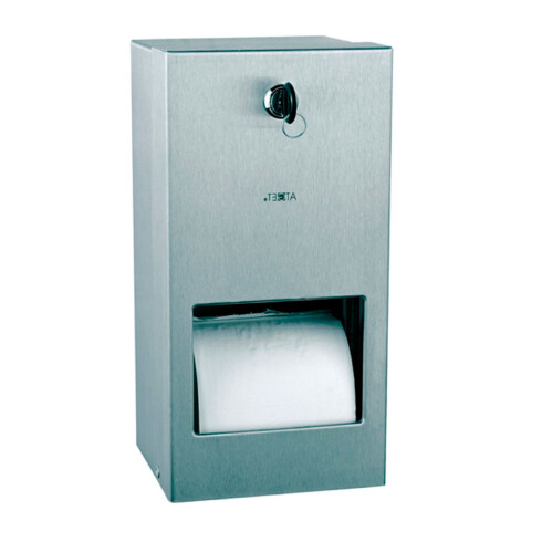 DISPENSADOR PORTA ROLLO METAL SATINADO ACERO INOXIDABLE GRIS-BRUSHED NICKEL