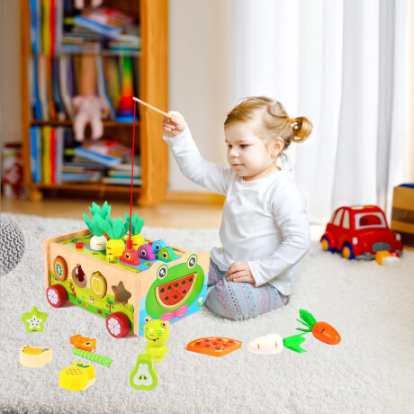 Juguete Educativo Huerta De Madera Con Imán Didáctico Bebés Multicolor