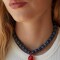 COLLAR PULPO (CERÁMICA Y VIDRIO) AZUL/ROJO