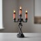 Candelabro Esqueleto 3 velas con luz led Decoración Halloween Naranja con base negra