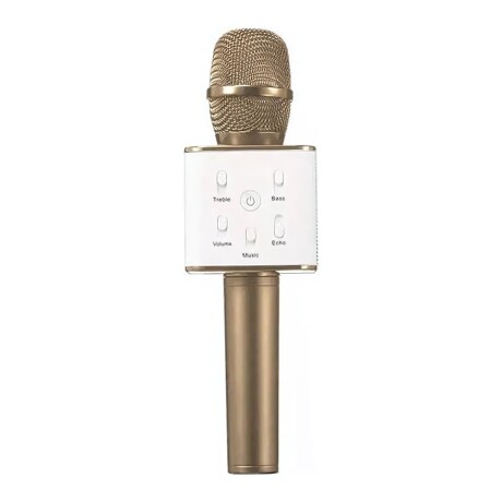 Micrófono Karaoke bluetooth inalámbrico parlante USB Dorado