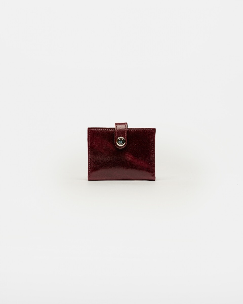 Billetera Sand En Cuero Liso - Bordeaux 