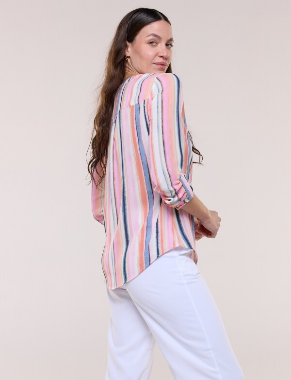 Blusa Gasa Print MULTI/ROSA