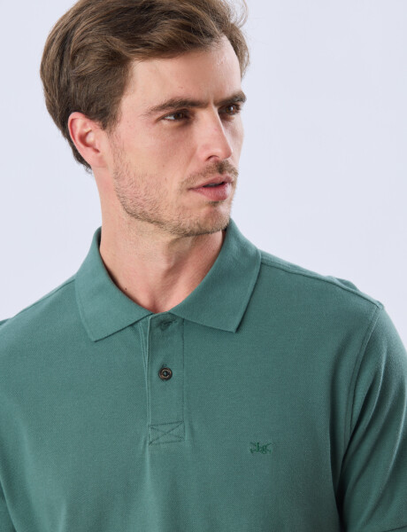 REMERA POLO LISA PIQUÉ Verde Oscuro