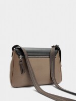 Bolso Bandolera Color Block Con Solapa negro