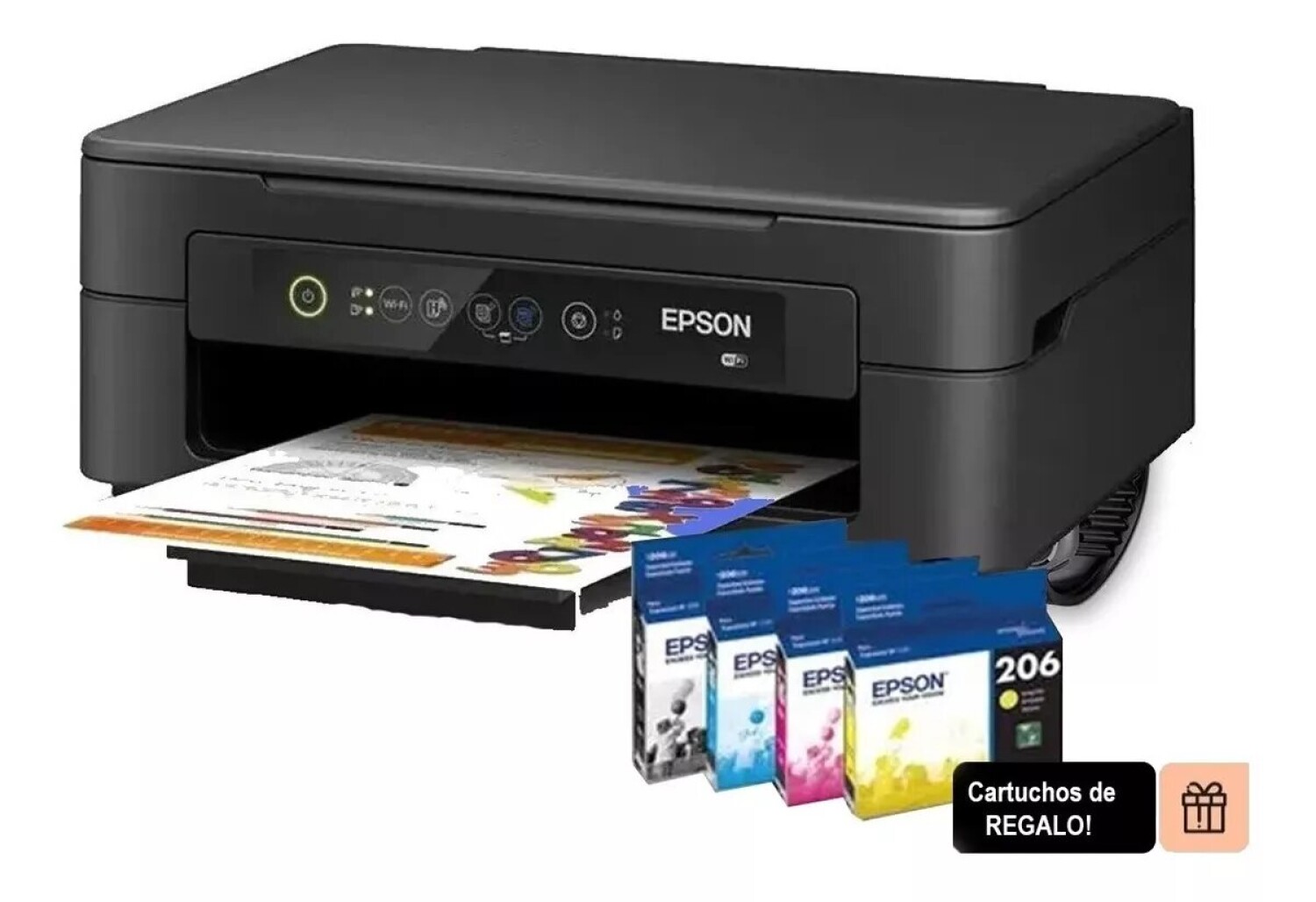Impresora A Color Multifunción Epson Expression Xp-2101 Con Wifi Negra 220v  — Black Dog