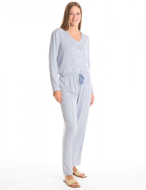 Pijama Con Pantalon MULTI/CELESTE
