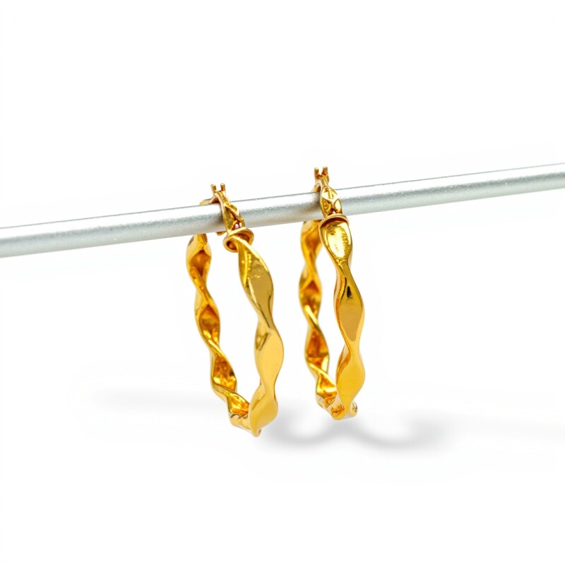 Caravanas aros de oro Carmín- Oro bajo - Sin piedra- CA8038 sinpiedra