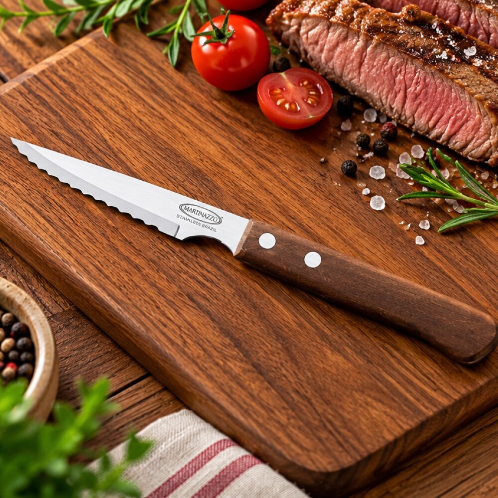 Universal Cuchillo chuletero mango madera suelto Universal Cuchillo chuletero mango madera suelto