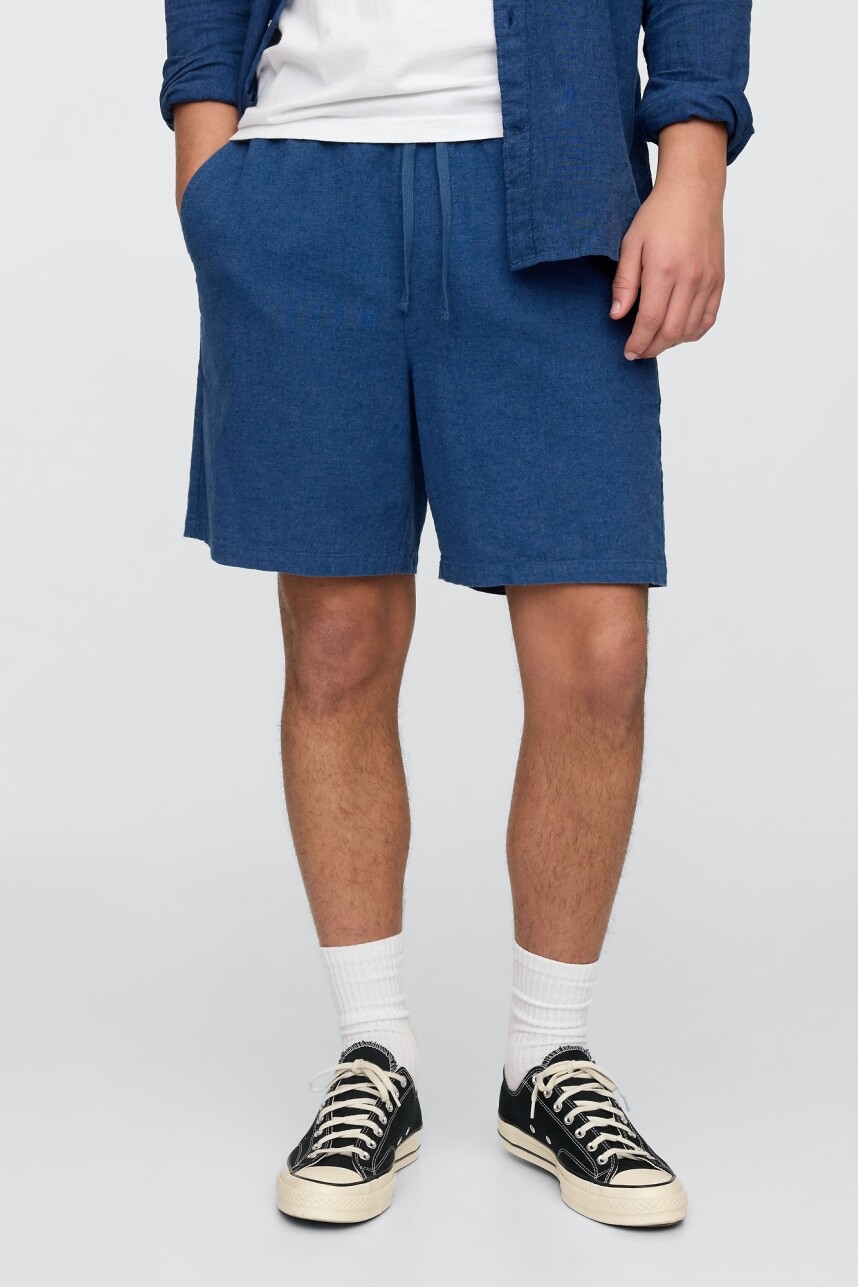 Short De Lino Easy 7Inch Hombre Bainbridge Blue