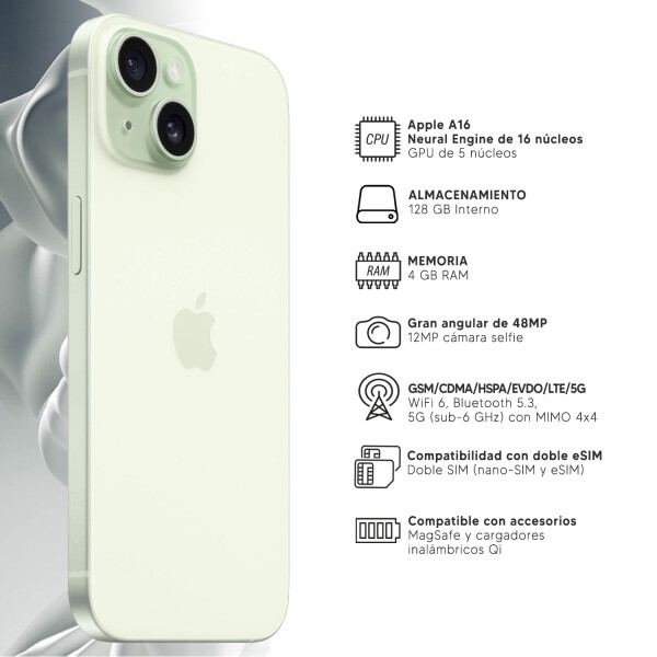 Iphone 15 6/128 Gb 5g Open Box VERDE