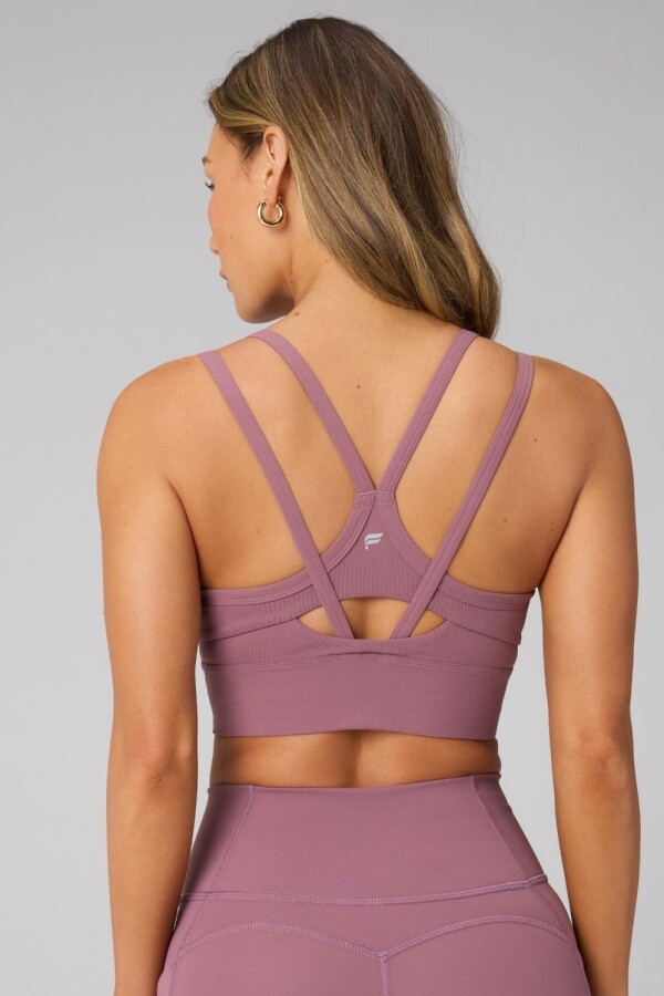 Top Principal Longline Medium Impact Sports Bra Mujer Mushroom Mauve