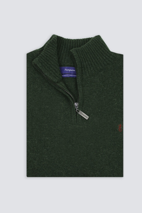 Remera Medio Cierre Criollo Verde Oscuro
