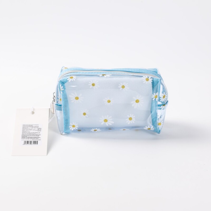 NECESER TRANSPARENTE RECTANGULAR DISEÑO MARGARITA (AZUL) NECESER TRANSPARENTE RECTANGULAR DISEÑO MARGARITA (AZUL)