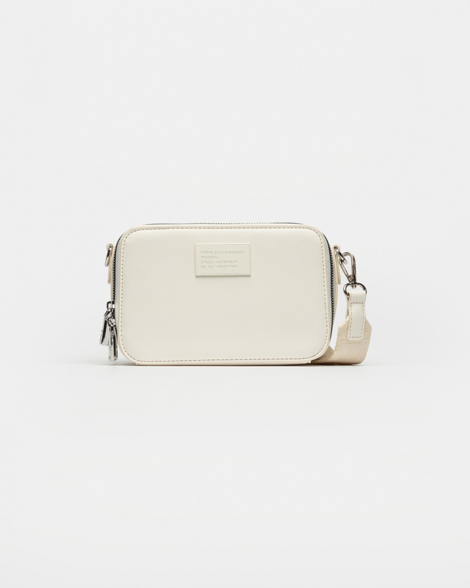 Bandolera New Penny en efecto cuero zaffiano - Blanco 