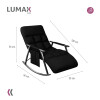 Sillón Reposera Lumax Mecedora Respaldo bolsillo Ajustable Negro