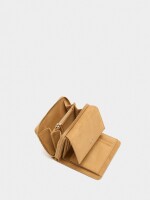 Cartera Efecto Ante Con Solapa camel
