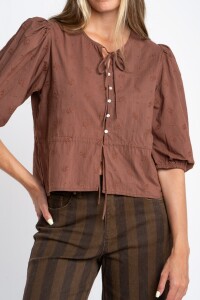 Blusa Broderie Mocha
