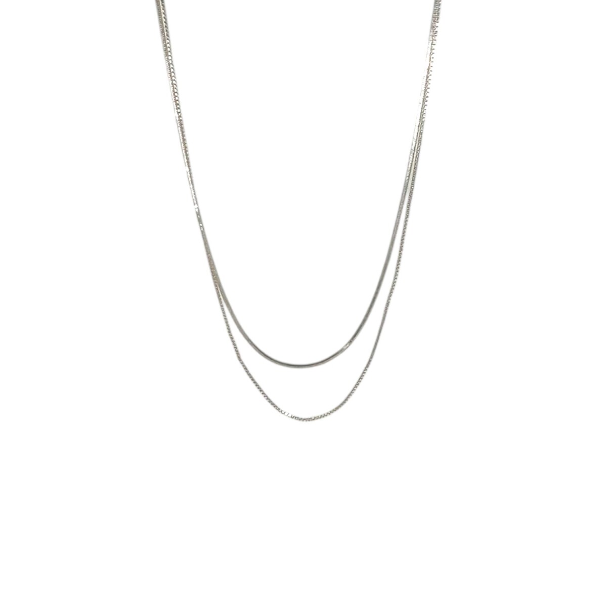 Cadena Combinada Valenciana/Cola de Raton - Plata 925 - Sin Piedra - CD3524 - sinpiedra 