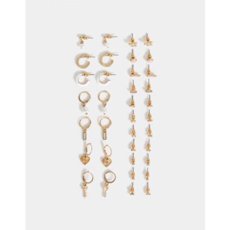 Sets De Aros Con Strass Dorado