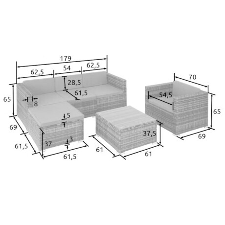 Juego de jardin Manhattan - Turquesa Juego de jardin Manhattan - Turquesa