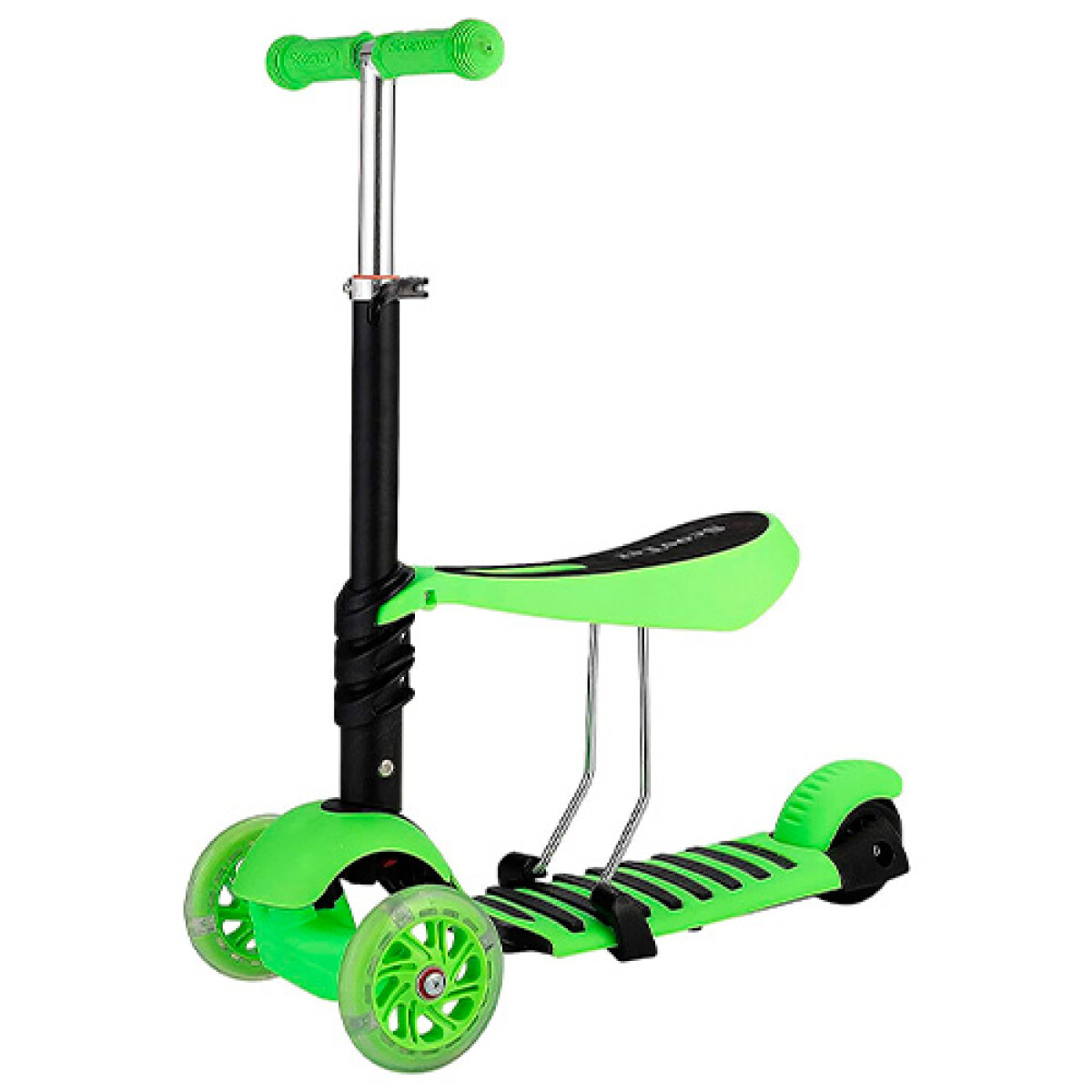 Monopatin Tripatin Infantil con Asiento Plegable Luz Led Verde Le Falta el Asiento 