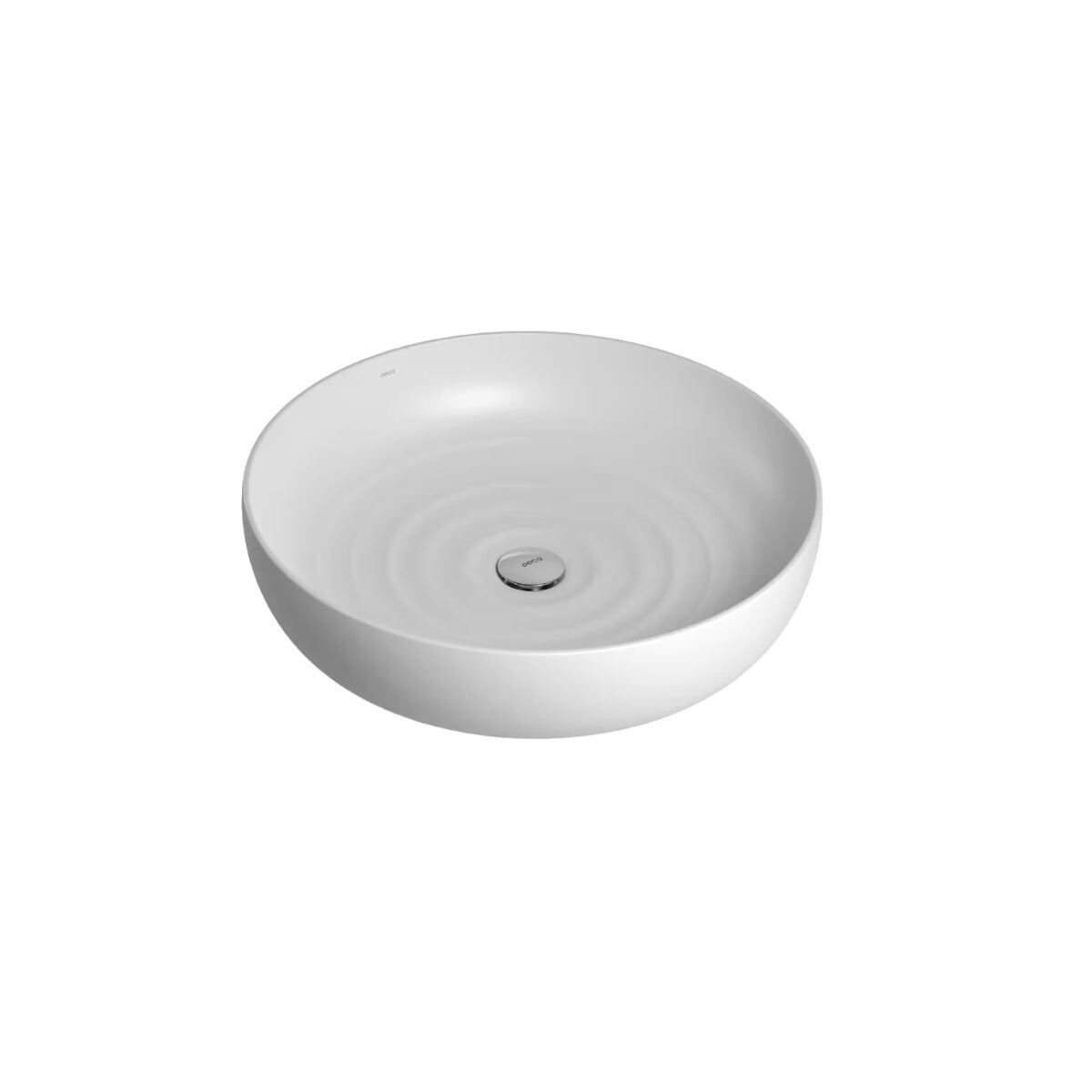 Bacha De Apoyo Redonda 50 Cm Gota Blanca Mate Deca 