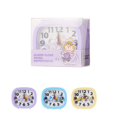 Reloj alarma Snoopy violeta