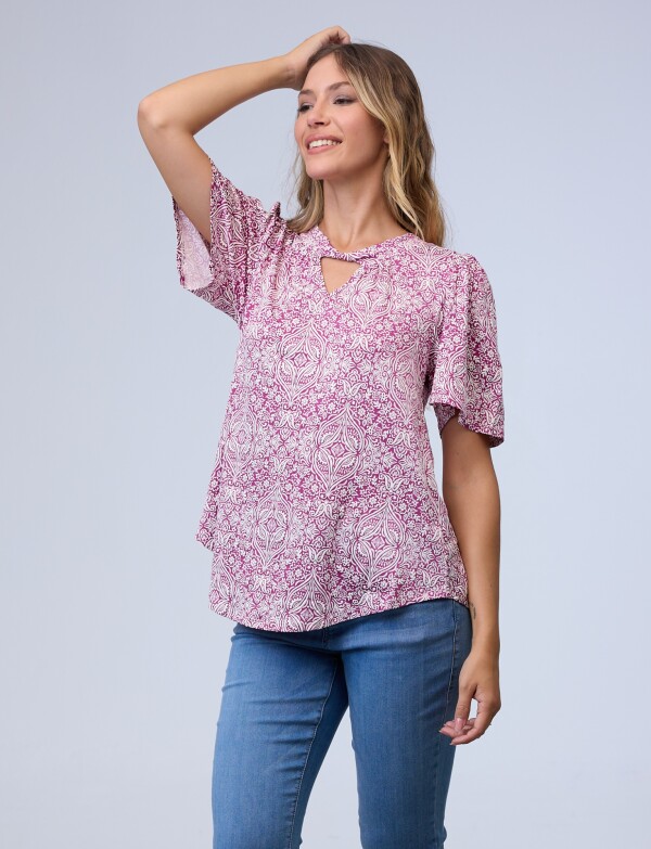 Blusa Keyhole VIOLETA/MULTI