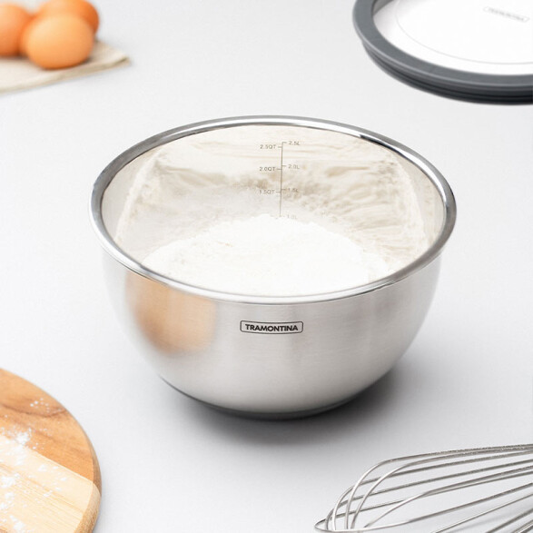 Bowl acero inox tapa y base de silicona 3.0lt -TRAMONTINA TF0312