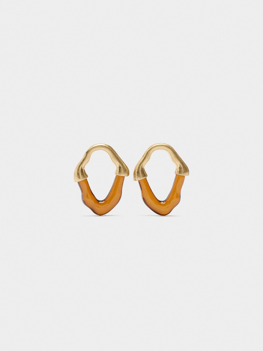 Pendientes Irregulares Efecto Piedra - marron 