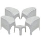 Set x4 sillones simíl ratán + Mesa cuadrada BLANCO