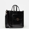 Shopper The Circle en cuero croco Negro