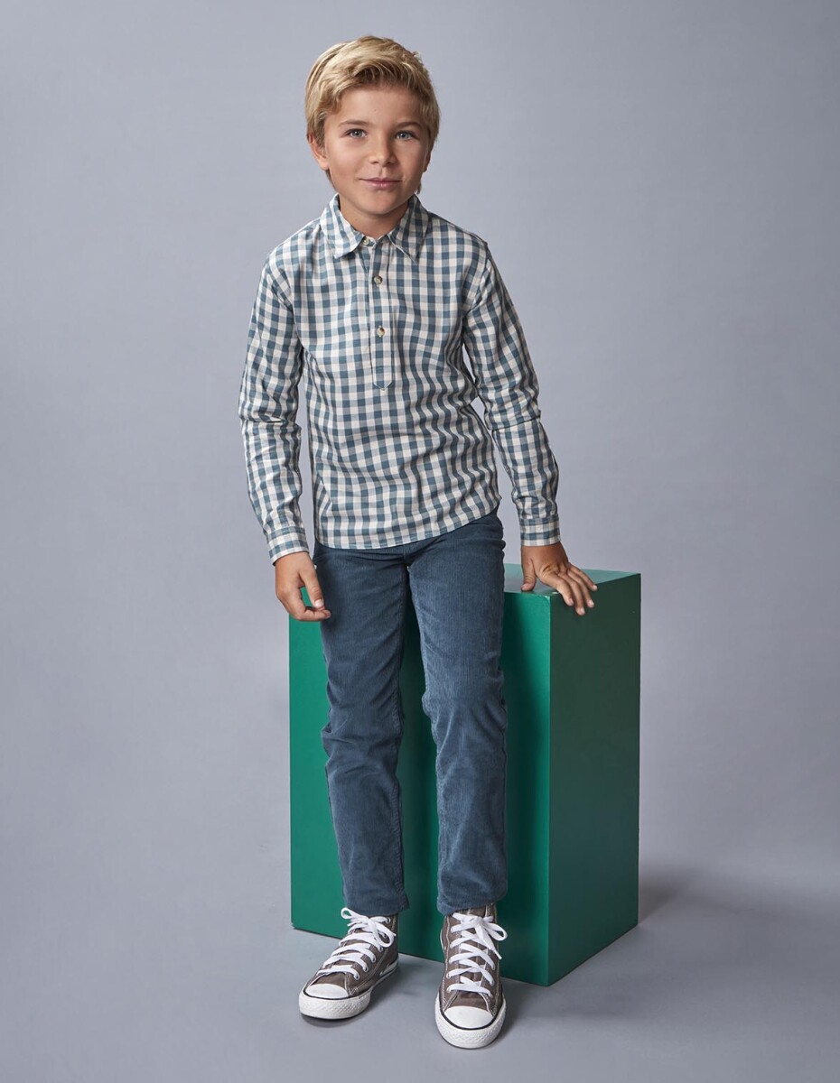 Pantalon 5 Bolsillos De Pana - Petroleo 