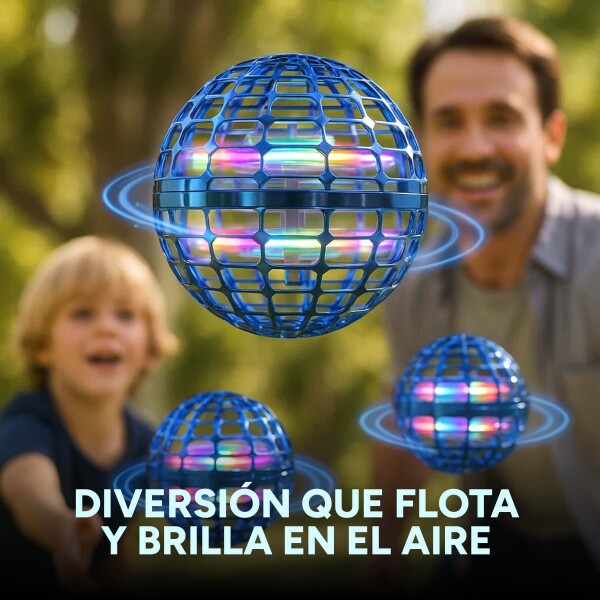 Bola Voladora Magica C/ Luces Spinner Drone Boomerang Color Azul