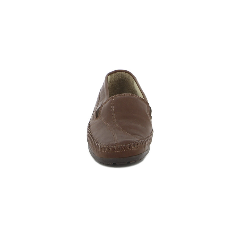 Mocasines Country de Mujer Elasticos Costura Napa Suela Tabaco