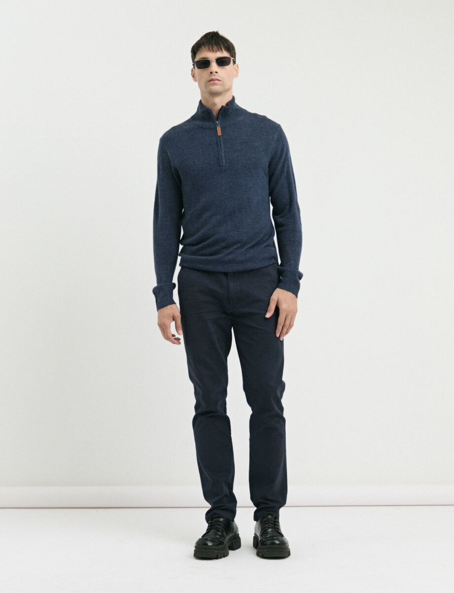 470415 REMERA HARRINGTON LABEL Azul Melange