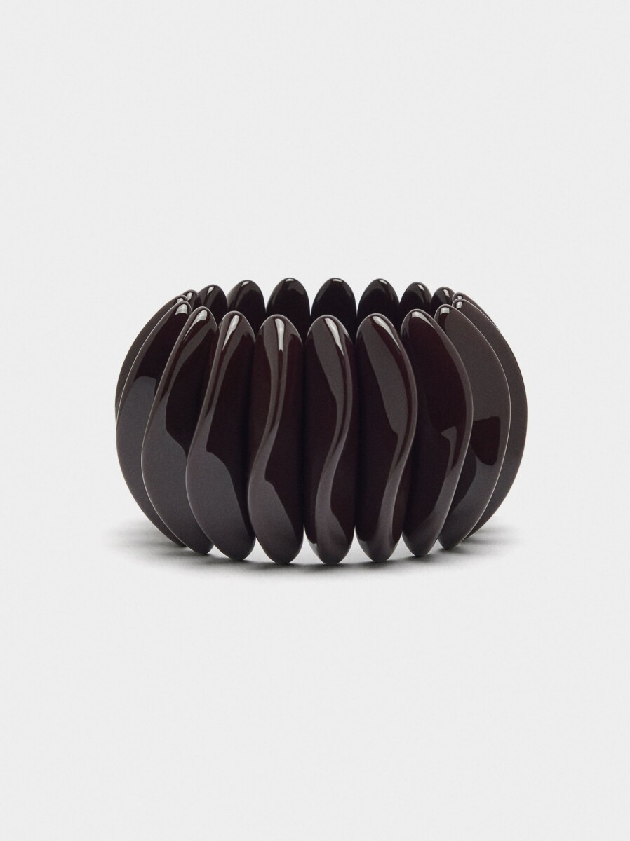 Pulsera Elástica Con Ondas - burdeos 