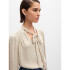 LS VNK TIE NECK TOP STONE