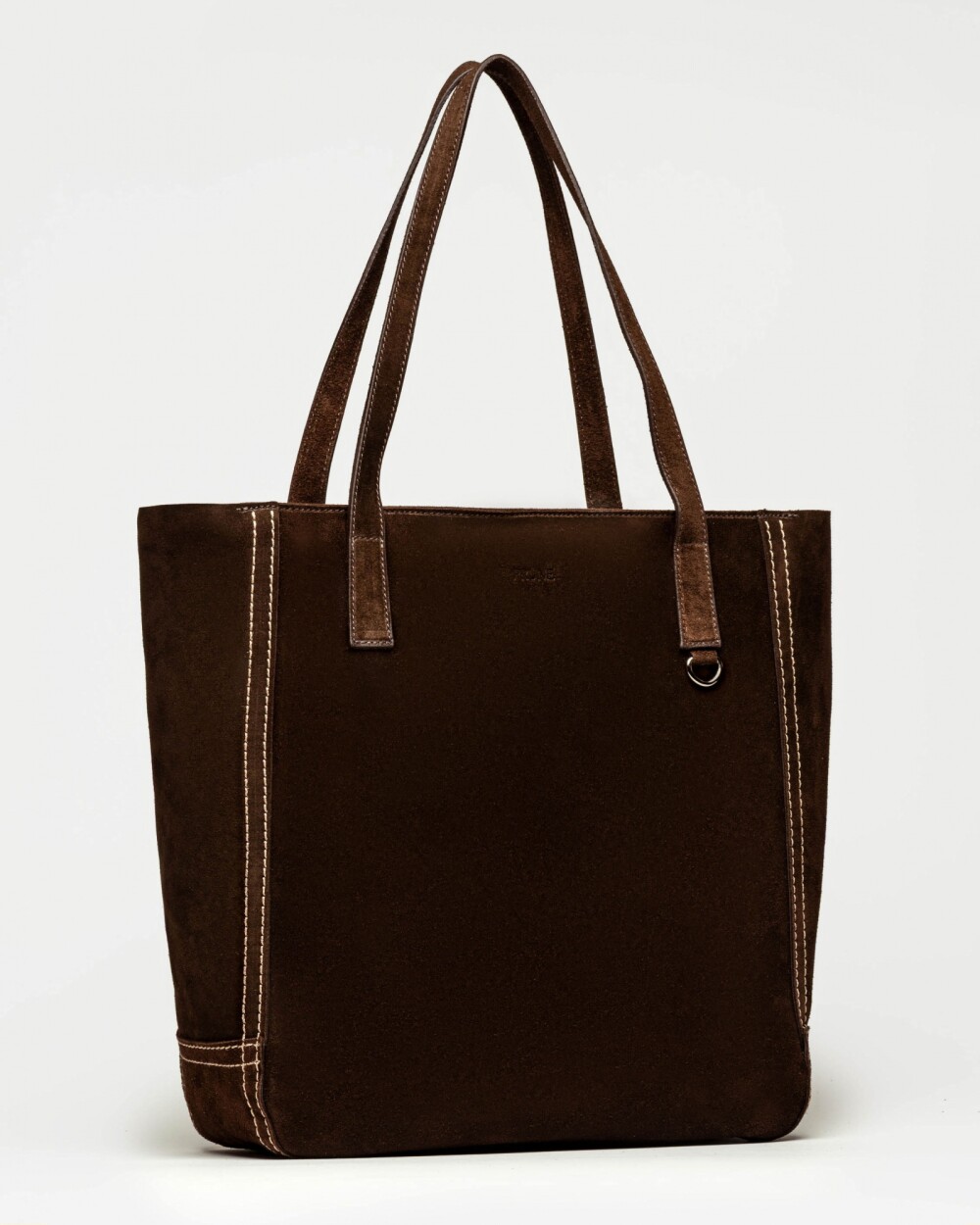 Shopper Vera en cuero gamuza Chocolate